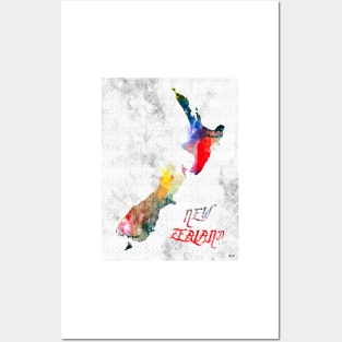 New Zealand Grunge Map Posters and Art